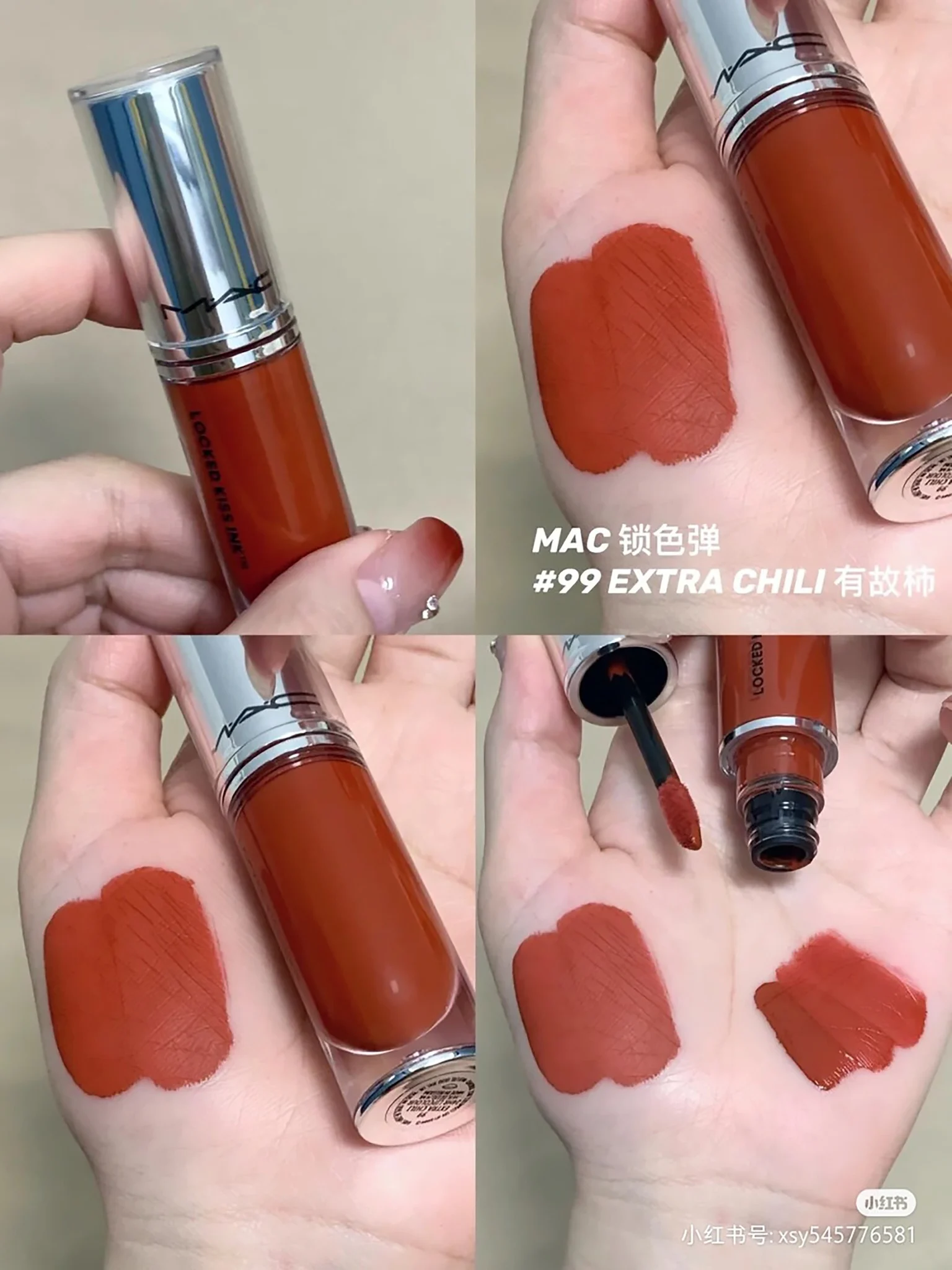 Chất Son MAC 99 Extra Chili Locked Kiss 24h Lipstick Màu Đỏ Gạch