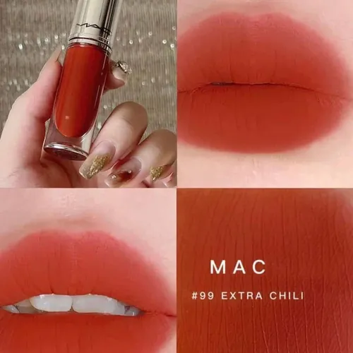 Kết cấu Son Kem MAC Locked Kiss Ink 24HR Màu 99 Extra Chili